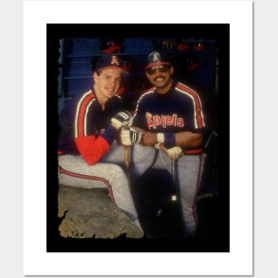 Wally Joyner and Reggie Jackson in Los Angeles Angels of Anaheim Posters and Art